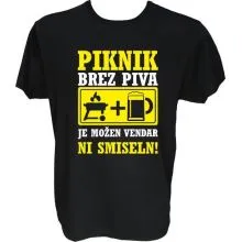 Majica-Piknik brez piva M-črna