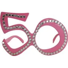 Očala dekorativna s kamenčki, 50 let, roza