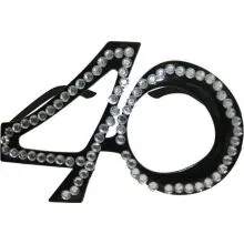 Očala dekorativna s kamenčki, 40 let, črna