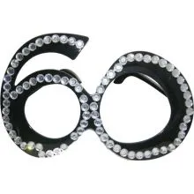 Očala dekorativna s kamenčki, 60 let, črna