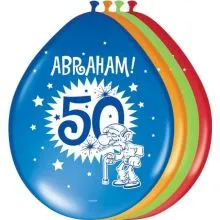 Baloni barvni, 8kom, Abraham, iz lateksa, 30cm