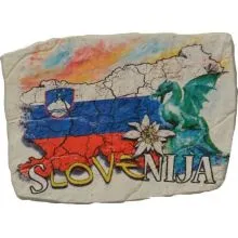 Slovenija, Magnet kamen, zastava, 7.5x5.5cm