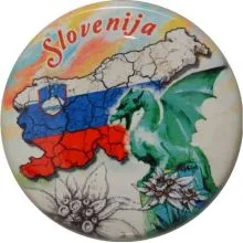 Slovenija, Magnet okrogel 65mm, zastava