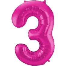 Balon napihljiv, za helij, roza, št. 3, 86cm