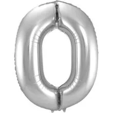 Balon napihljiv, za helij, srebrn, št. 0, 86cm