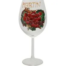Kozarec za vino poslikan - grozd rdeč, Martin, 0.58l