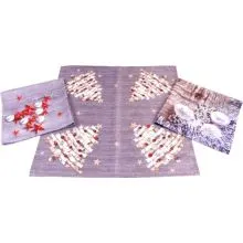 Prt namizni, božični, 80x80cm, 100% poliester, barvno sort.