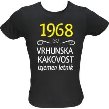 Majica ženska (telirana)-1968, vrhunska kakovost, izjemen letnik L-črna