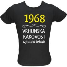 Majica ženska (telirana)-1968, vrhunska kakovost, izjemen letnik L-črna