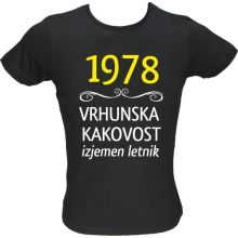 Majica ženska (telirana)-1978, vrhunska kakovost, izjemen letnik M-črna