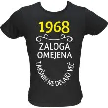 Majica ženska (telirana)-1968, zaloga omejena, takšnih ne delajo več M-črna