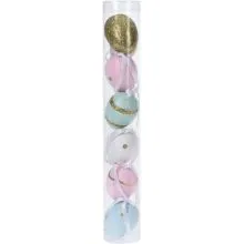 Set velikonočnih jajčk, PVC, 6/1, za obesit, 4cm