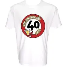 Majica-Vse najboljše 40, prometni znak M-bela