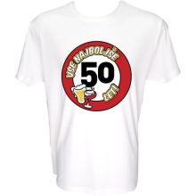 Majica-Vse najboljše 50, prometni znak L-bela