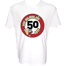 Majica-Vse najboljše 50, prometni znak XXL-bela