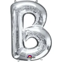 Balon napihljiv, za helij, srebrn, črka "B", 86cm