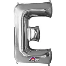 Balon napihljiv, za helij, srebrn, črka "E", 81cm