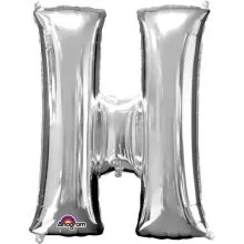 Balon napihljiv, za helij, srebrn, črka "H", 81cm
