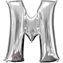 Balon napihljiv, za helij, srebrn, črka "M", 83cm