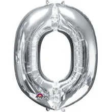 Balon napihljiv, za helij, srebrn, črka "O", 83cm