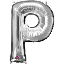 Balon napihljiv, za helij, srebrn, črka "P", 81cm