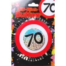 Broška z utripajočimi Led lučkami, prometni znak "70", fi 12cm
