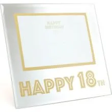 Okvir za sliko 10x15cm, z zlatim napisom "Happy 18", 20x19cm