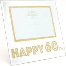 Okvir za sliko 10x15cm, z zlatim napisom "Happy 60", 20x19cm