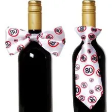 Dekoracija za steklenico metuljček/kravata s prometnimi znaki, "80"