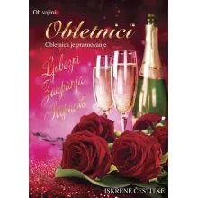 Voščilo, čestitka - šampanjec in vrtnice, Ob vajini obletnici