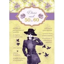 Voščilo, čestitka, rumena, ženska s klobukom, Dame med 50 in 60