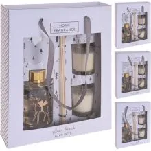 Aroma set, božični motiv, 2 sveči in osvežilec, 80ml