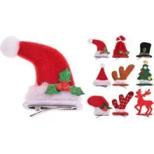 Božična dekoracija iz filca na kovnski ščipalki, 5-9cm, sort.