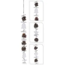 Božična dekoracija, girlanda, lesena, 120cm, sort.