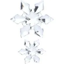 Božična dekoracija, prozorne snežinke, 12/1, 4cm, sort.