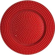 Dekorativni krožnik iz PVC, rdeči, 33cm