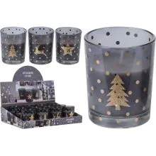 Sveča v steklenem kozarčku, 6,5cm, sort.