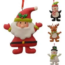 Božična figura, das-masa, za obesit, 9.5cm, sort.