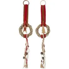 Božična dekoracija za na vrata, les/filc, 87cm