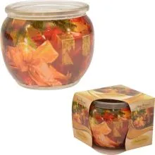 Dišeča sveča v steklenem kozarčku, božične želje, 6x6.5cm