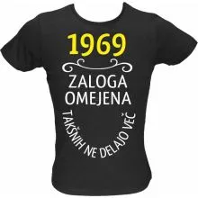 Majica ženska (telirana)-1969, zaloga omejena, takšnih ne delajo več L-črna