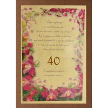 Diploma ROJSTNI DAN, Želje naj tvoje, orhideja, 40, (36x25cm)