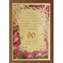 Diploma ROJSTNI DAN, Želje naj tvoje, orhideja, 90, (36x25cm)