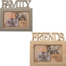 Okvir za sliko, plastičen, starinskega videza, 18x17cm, "Family/Friends", za sliko 10x15cm, sort.