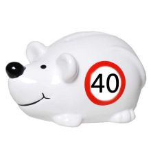 Hranilnik, miška s prometnim znakom "40", polimasa, 10.5x5cm