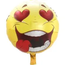 Balon napihljiv, za helij, otroški, zajubljeni smeško, 45cm