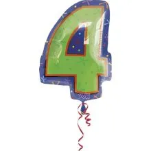 Balon napihljiv, za helij, številka "4", 50x35cm