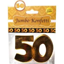 Jumbo konfeti, 20kom, "50", zlati, 7cm