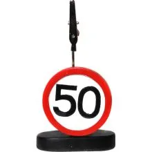 Prometni znak iz polimase z kovinsko ščipalko "50", 9cm