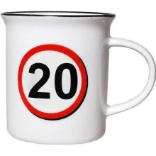 Lonček, prometni znak, "20", porcelan, 9cm
